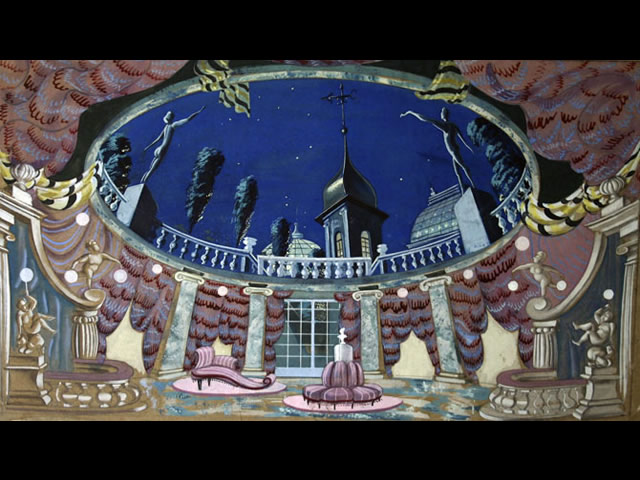 Nikolai Pavlovich Akimov, Stage Design for "The Bat" (1)